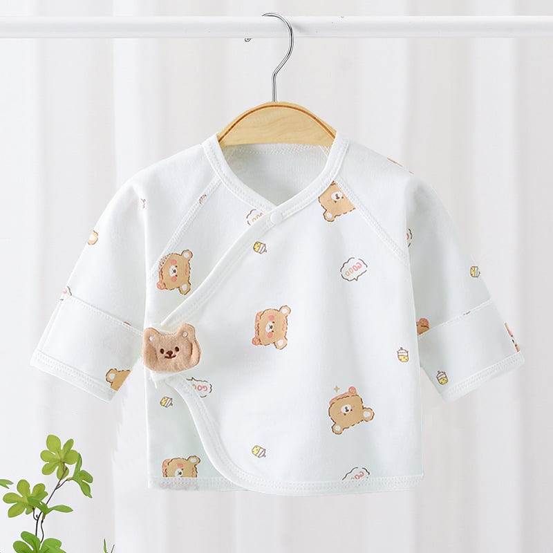 Naujagimiams 100% medvilnės marškinėliai su apvaliu kaklu, unisex, švelnus audinys, pavasaris-ruduo