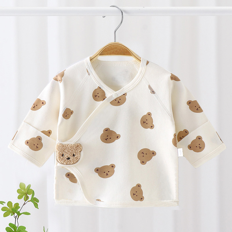 Naujagimiams 100% medvilnės marškinėliai su apvaliu kaklu, unisex, švelnus audinys, pavasaris-ruduo