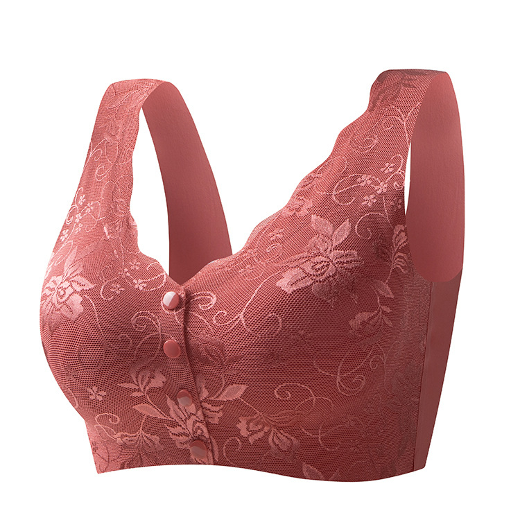 Sutien de alăptare pentru sarcină cu închidere frontală, dantelă, cupe subțiri modelate, material nylon, fără sârmă metalică