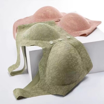 Сутиен за кърмене в стил жилетка с предно закопчаване, пълна чашка, тънки формовани чашки, дантела и найлон, дишащ и удобен