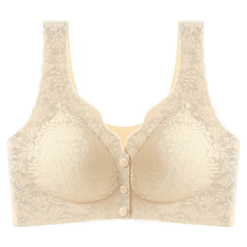 Сутиен за кърмене в стил жилетка с предно закопчаване, пълна чашка, тънки формовани чашки, дантела и найлон, дишащ и удобен