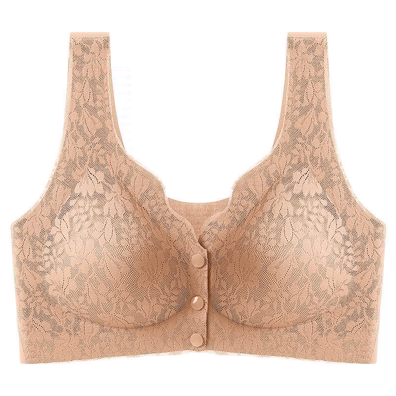 Сутиен за кърмене в стил жилетка с предно закопчаване, пълна чашка, тънки формовани чашки, дантела и найлон, дишащ и удобен