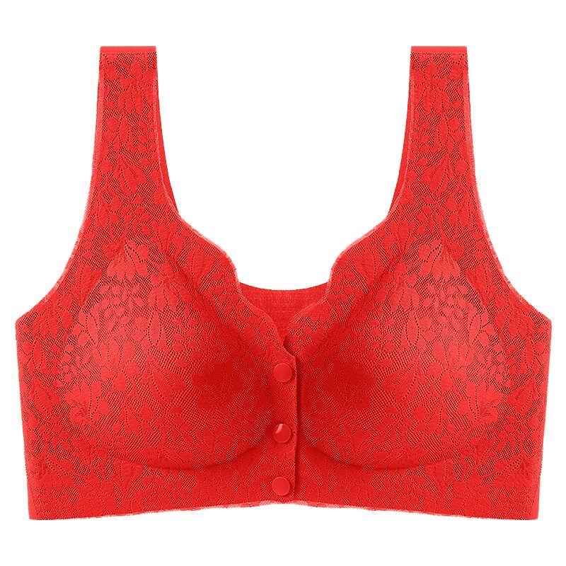 Сутиен за кърмене в стил жилетка с предно закопчаване, пълна чашка, тънки формовани чашки, дантела и найлон, дишащ и удобен
