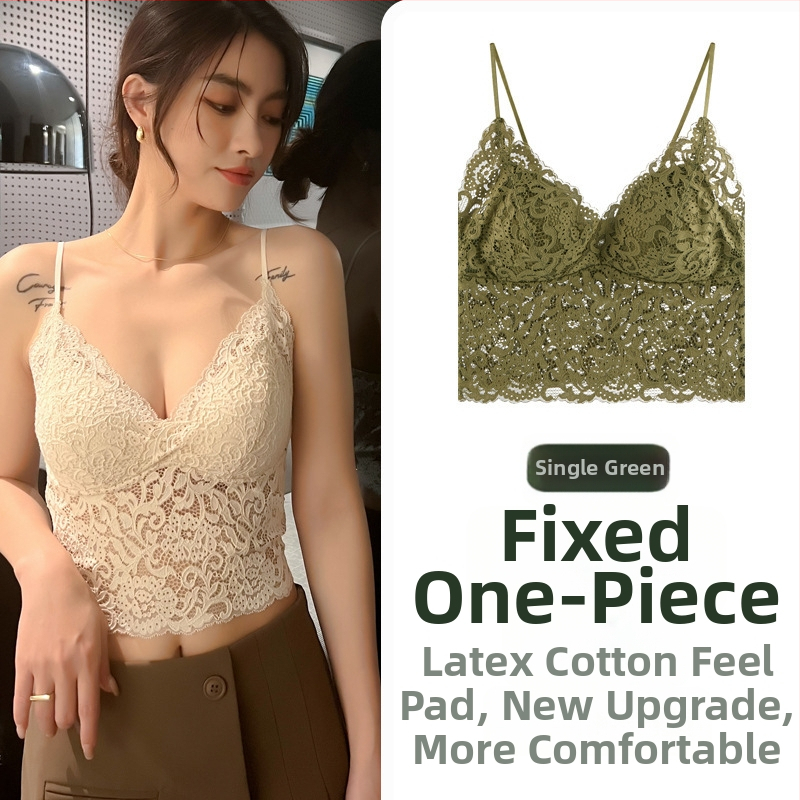 Mežģīņu atpakaļas potindik krūšturis ar pildījumu, bez muguras, 3/4 kauss, plāns veidots kauss, neilona odere