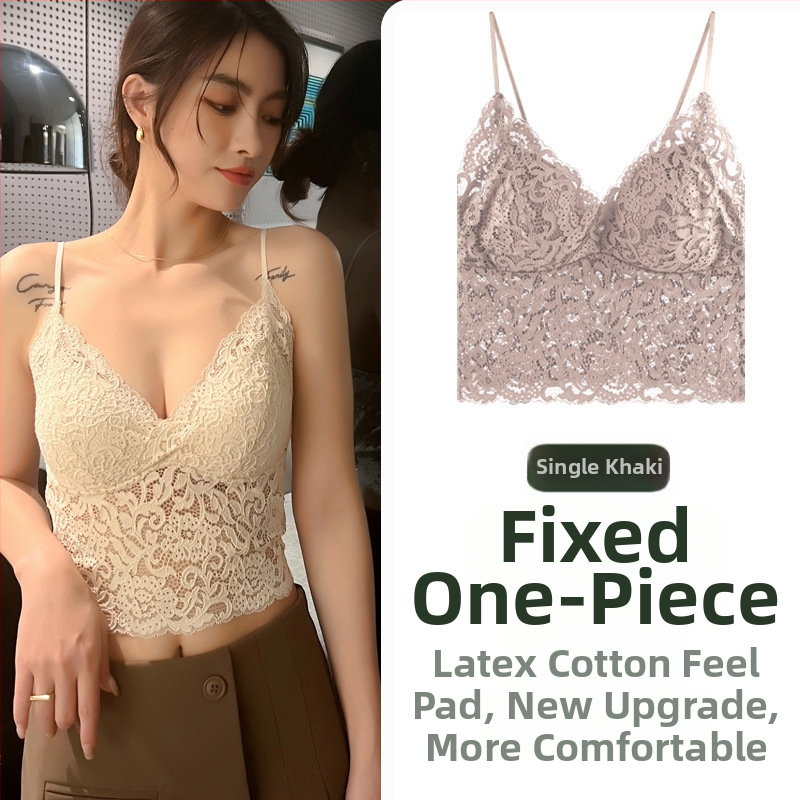 Mežģīņu atpakaļas potindik krūšturis ar pildījumu, bez muguras, 3/4 kauss, plāns veidots kauss, neilona odere