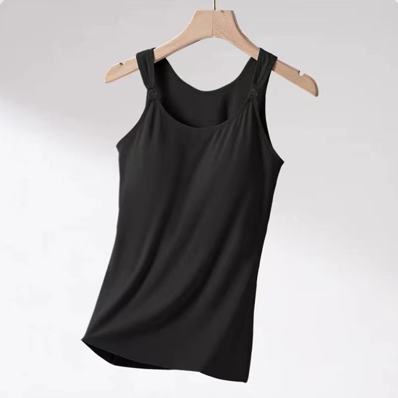 Top de alăptare toamnă-iarnă, cupe fixate, într-o singură piesă, din viscose, căptușit cu fleece, bretele duble, pentru gravide și alăptare