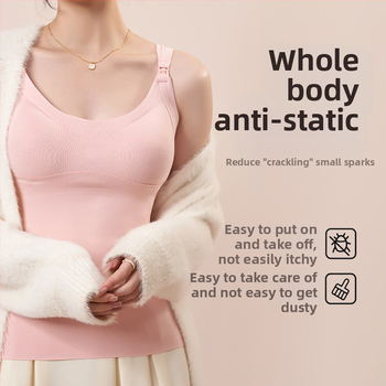 Kismama szoptatós felső előtti csattal, sling stílus, V-nyak, ujj Nélküli, poliészter-elasztán anyag