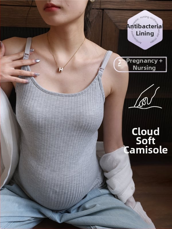 Szoptatós felső terhességre és a szülés utáni időszakra - ujjatlan, kerek nyakú, nyílás az etetéshez, regenerált cellulóz rost ≥95%, hossz 50-65 cm