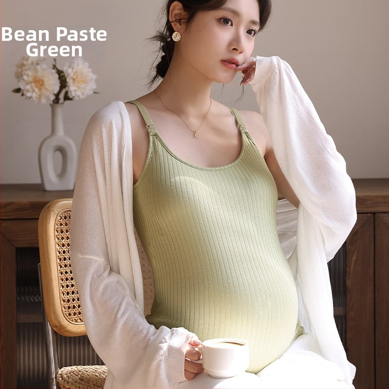 Szoptatós felső terhességre és a szülés utáni időszakra - ujjatlan, kerek nyakú, nyílás az etetéshez, regenerált cellulóz rost ≥95%, hossz 50-65 cm