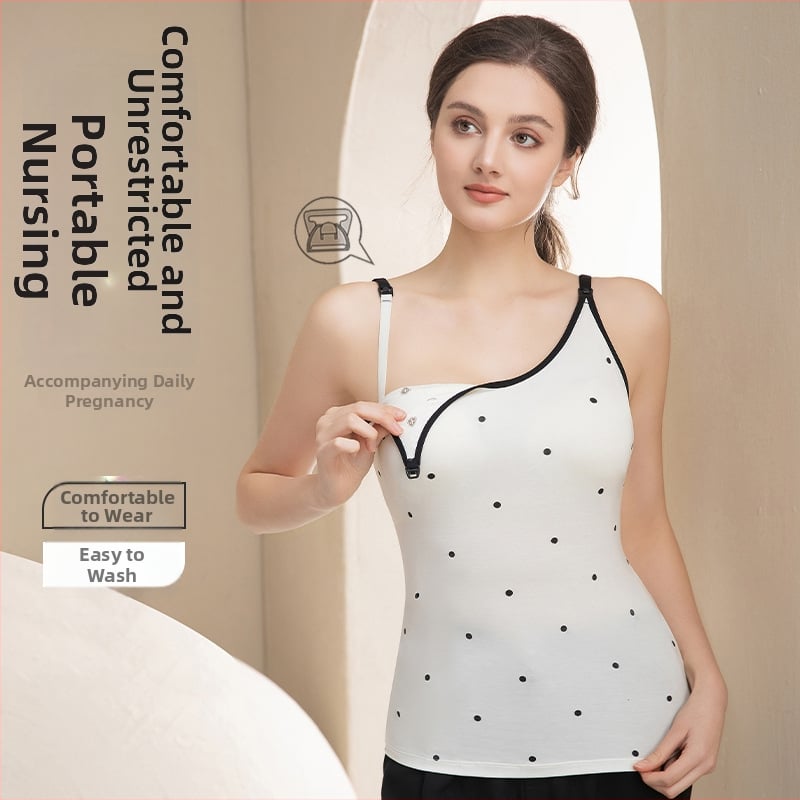 Szoptatós kismama camisole, kerek nyakú, ujjatlan, viszkóz anyag