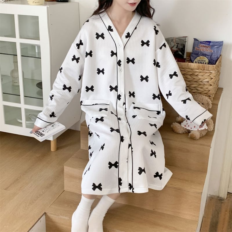 Anyasági hosszú ujjú hálóing, édes stílus, tavasz 2025 megjelenés, extra vastag anyag (501–600 g/m²)