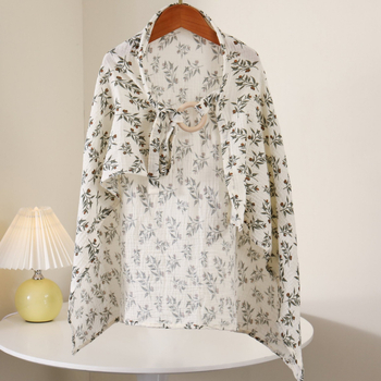 Kétoldalas pamut etető kendő baba számára – vállról felhúzható, pásztor stílus, 100% pamut, vékony anyag 101–120 g/m², minden évszakban használható