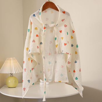 Kétoldalas pamut etető kendő baba számára – vállról felhúzható, pásztor stílus, 100% pamut, vékony anyag 101–120 g/m², minden évszakban használható