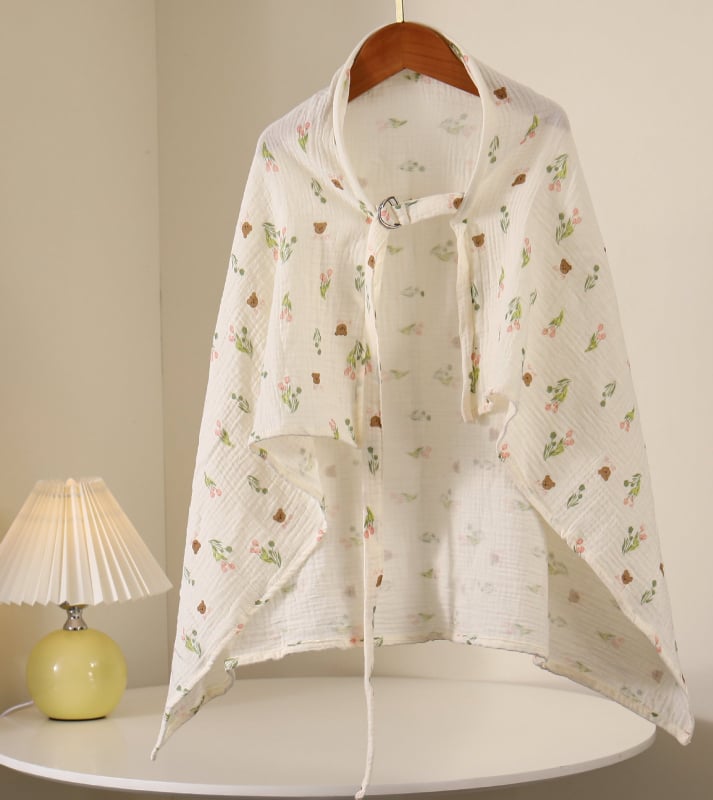 Kétoldalas pamut etető kendő baba számára – vállról felhúzható, pásztor stílus, 100% pamut, vékony anyag 101–120 g/m², minden évszakban használható