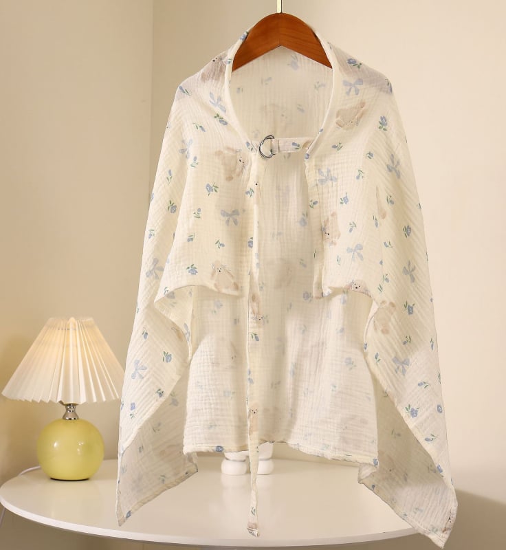 Kétoldalas pamut etető kendő baba számára – vállról felhúzható, pásztor stílus, 100% pamut, vékony anyag 101–120 g/m², minden évszakban használható