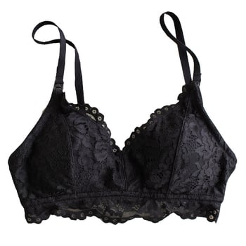 Postpartalni grudnjak za dojenje s čipkom, prozračan modal, bez žice, oblikovane košarice, stražnje dvostruko kopčanje na kuku, čvrste naramenice