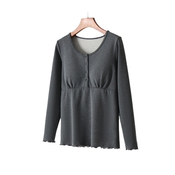 Szoptatós és várandós pizsama fleece béléssel, téli meleg, hosszú ujjú, szülés utáni, 80–90% poliészter