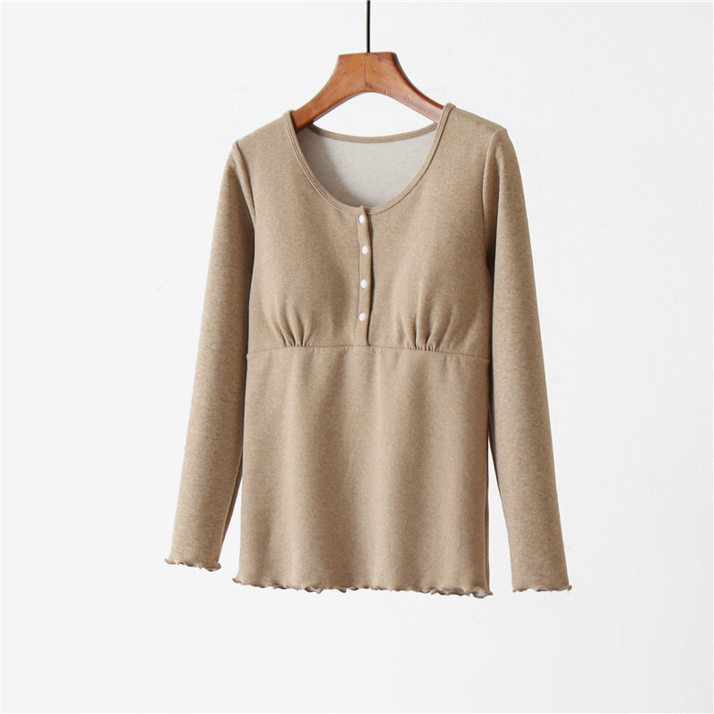 Szoptatós és várandós pizsama fleece béléssel, téli meleg, hosszú ujjú, szülés utáni, 80–90% poliészter