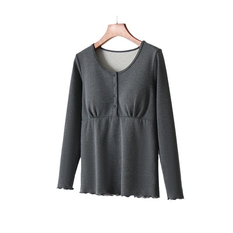 Szoptatós és várandós pizsama fleece béléssel, téli meleg, hosszú ujjú, szülés utáni, 80–90% poliészter