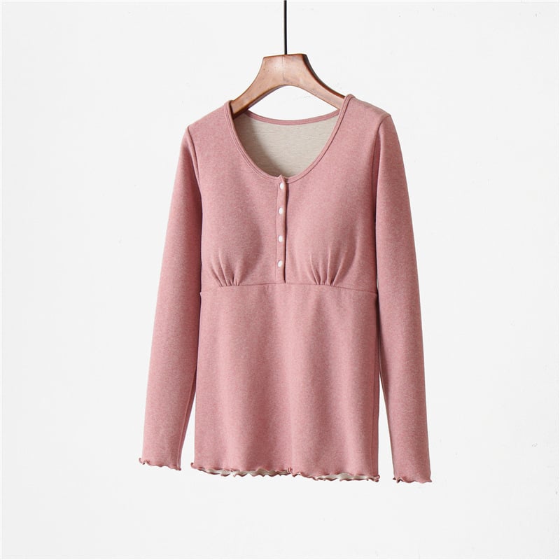 Szoptatós és várandós pizsama fleece béléssel, téli meleg, hosszú ujjú, szülés utáni, 80–90% poliészter