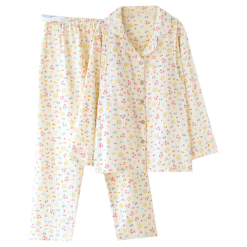 Szoptatós kismama pizsama, 100% pamut, hosszú ujjú, laza szabású nadrágos készlet, otthoni viselet, tavasz 2025