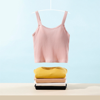 Βαμβακερό τοπ θηλασμού με τιραντάκια, χωρίς μανίκια, κυματοειδής λαιμός, στενή γραμμή, 95% βαμβάκι