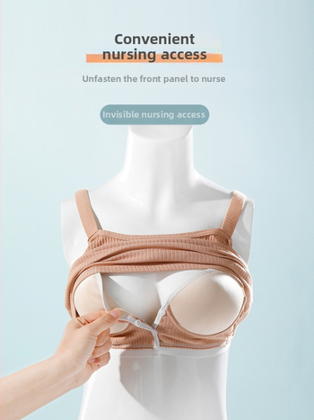 Βαμβακερό τοπ θηλασμού με τιραντάκια, χωρίς μανίκια, κυματοειδής λαιμός, στενή γραμμή, 95% βαμβάκι