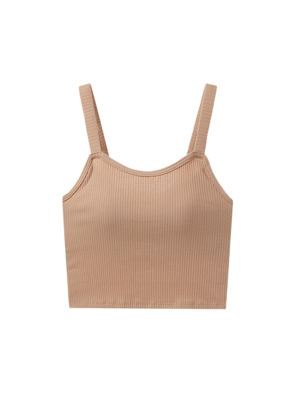 Βαμβακερό τοπ θηλασμού με τιραντάκια, χωρίς μανίκια, κυματοειδής λαιμός, στενή γραμμή, 95% βαμβάκι