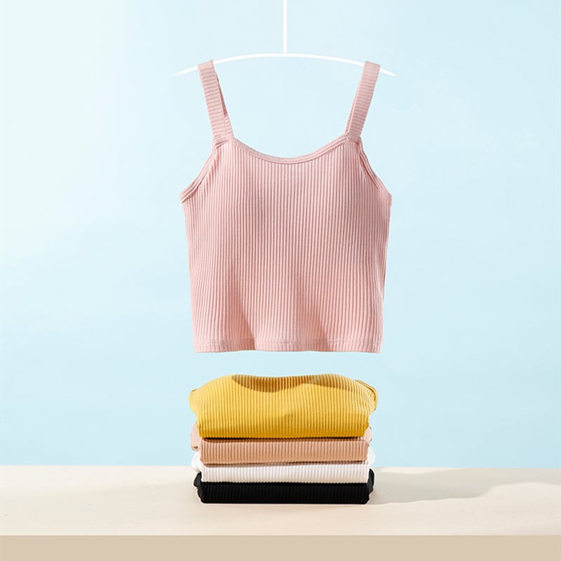 Βαμβακερό τοπ θηλασμού με τιραντάκια, χωρίς μανίκια, κυματοειδής λαιμός, στενή γραμμή, 95% βαμβάκι