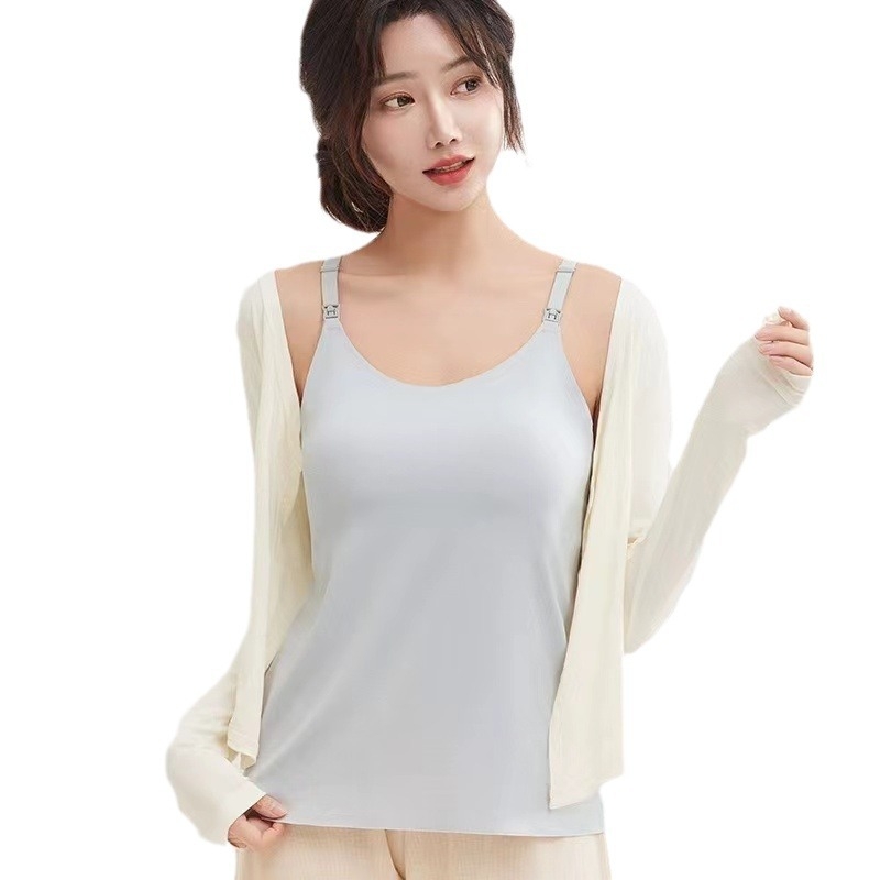 Anyatejes szoptatós tank felső, sling stílus, luxus. Fő anyag: nylon 70–80%. Ujjatlan, vékony szövet 101–120 g/m2. Megjelenés: tavasz 2024. Alkalmas tavasszal, nyáron és ősszel.