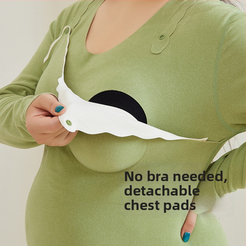 Τοπ μητρότητας για θηλάζουσες, στρογγυλή λαιμόκοψη, μακριά μανίκια, ύφασμα Derong, πολυεστέρας 80–90%