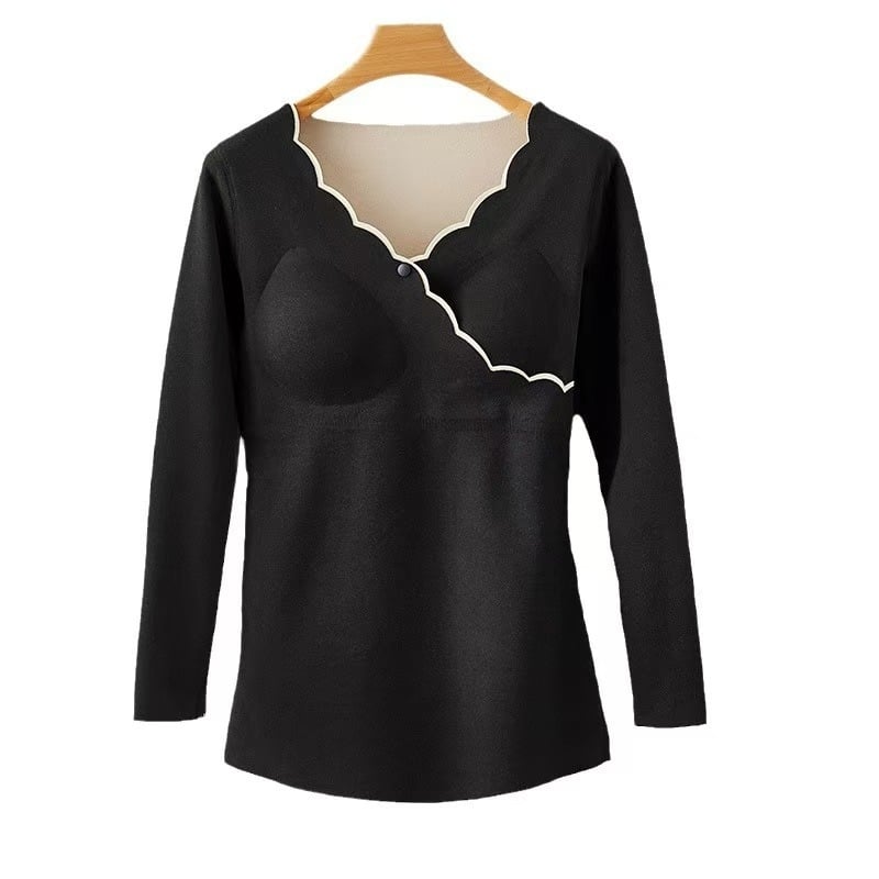 Τοπ μητρότητας για θηλάζουσες, στρογγυλή λαιμόκοψη, μακριά μανίκια, ύφασμα Derong, πολυεστέρας 80–90%