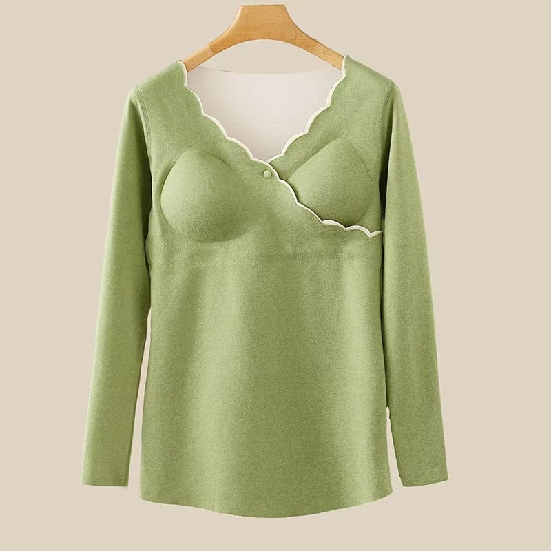 Τοπ μητρότητας για θηλάζουσες, στρογγυλή λαιμόκοψη, μακριά μανίκια, ύφασμα Derong, πολυεστέρας 80–90%