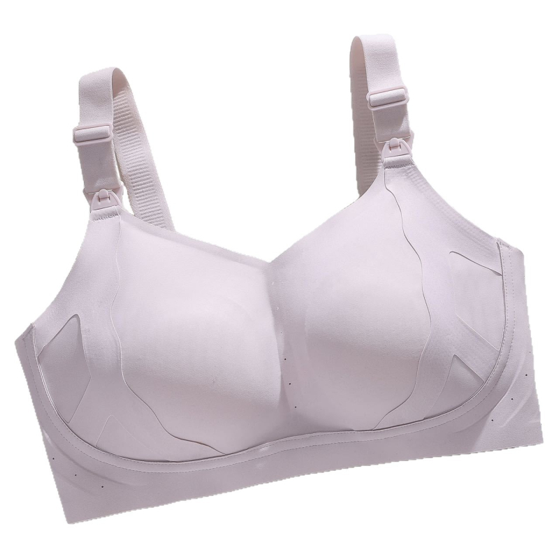 Dýchajúci dojčiaci podprsenka, bezšvový dizajn, predné zapínanie, tenké tvarované košíčky, pevné dvojité ramienka