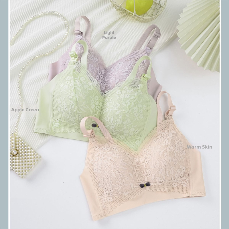 Bezšuvju krūts krūšturis ar plāniem kausiem, priekšējā aizdare, fiksētas siksnas, mežģīne, aizmugurējā trīs rindu aizdares