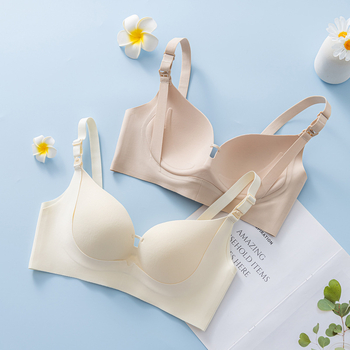 Grūtnieču zīdīšanas krūšturis ar noņemamām divām siksnām, plānām formētām kausiem, bez tērauda gredieniem, spīdīgs dizains