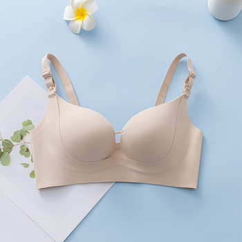 Grūtnieču zīdīšanas krūšturis ar noņemamām divām siksnām, plānām formētām kausiem, bez tērauda gredieniem, spīdīgs dizains