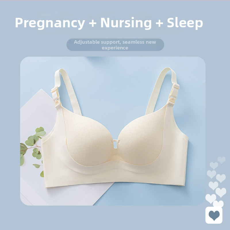 Grūtnieču zīdīšanas krūšturis ar noņemamām divām siksnām, plānām formētām kausiem, bez tērauda gredieniem, spīdīgs dizains