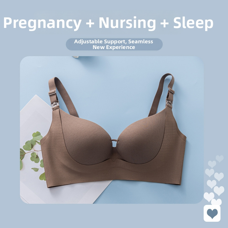 Grūtnieču zīdīšanas krūšturis ar noņemamām divām siksnām, plānām formētām kausiem, bez tērauda gredieniem, spīdīgs dizains