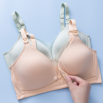 Pilnas fāzes zīdīšanas krūšturis, bez stieples, priekšējā aizdare, kokvilna ar modal odere, plānas veidotas kausi