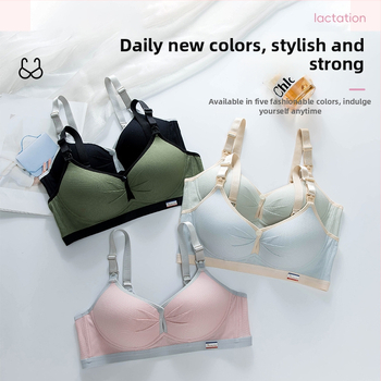 Zīdīšanas krūšturis grūtniecības laikā, bez stieņiem, plānas veidotas krūšu kausi, svītrainais dizains, aizmugurē četru rindu aizdare