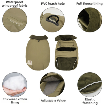 Jachetă pentru câini cu căptușeală poliesterică, stil casual, brand DogLemi