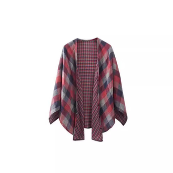 Пелерина за кърмене с каре модел, V-образно деколте, без ръкави, дължина 50–65 см, памучно-смесена материя (95% памук)