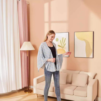 Пелерина за кърмене с каре модел, V-образно деколте, без ръкави, дължина 50–65 см, памучно-смесена материя (95% памук)