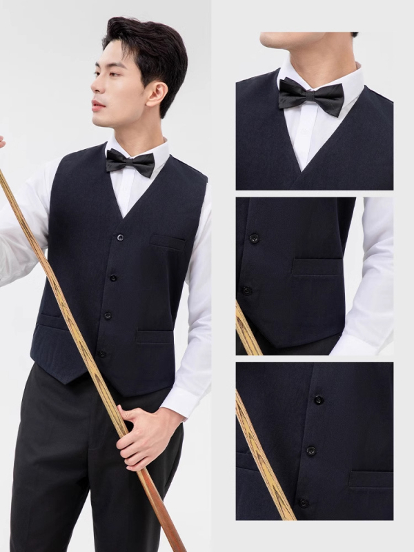 Vesta de tenis de masă – Uniformă de muncă profesională, personalizată pentru personalul de competiții, croială Slim, 100% poliester, închidere cu nasturi, culoare solidă, fără glugă, patru sezoane