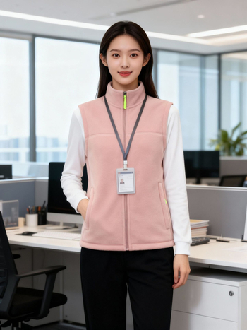 Vestă din fleece, groasă, culoare solidă, fermoar frontal, fără glugă, croială lejeră