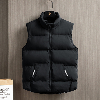 Muški pamučni puffer vest, otporna na vjetar i topla, bez rukava, s mogućnošću otiska logotipa