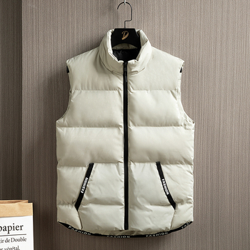 Muški pamučni puffer vest, otporna na vjetar i topla, bez rukava, s mogućnošću otiska logotipa