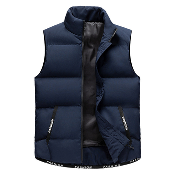 Muški pamučni puffer vest, otporna na vjetar i topla, bez rukava, s mogućnošću otiska logotipa