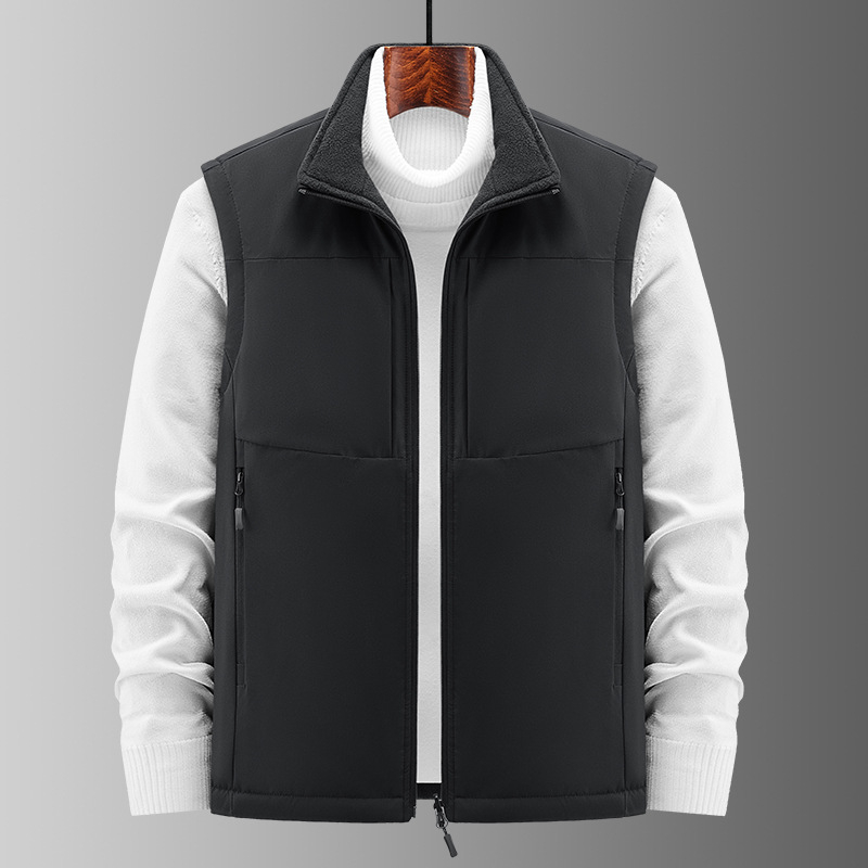 Muška debela pamučna vest s kapuljom, zimska jakna, velika veličina, obostrana, logotip izšiven, topla vanjska jakna za outdoor